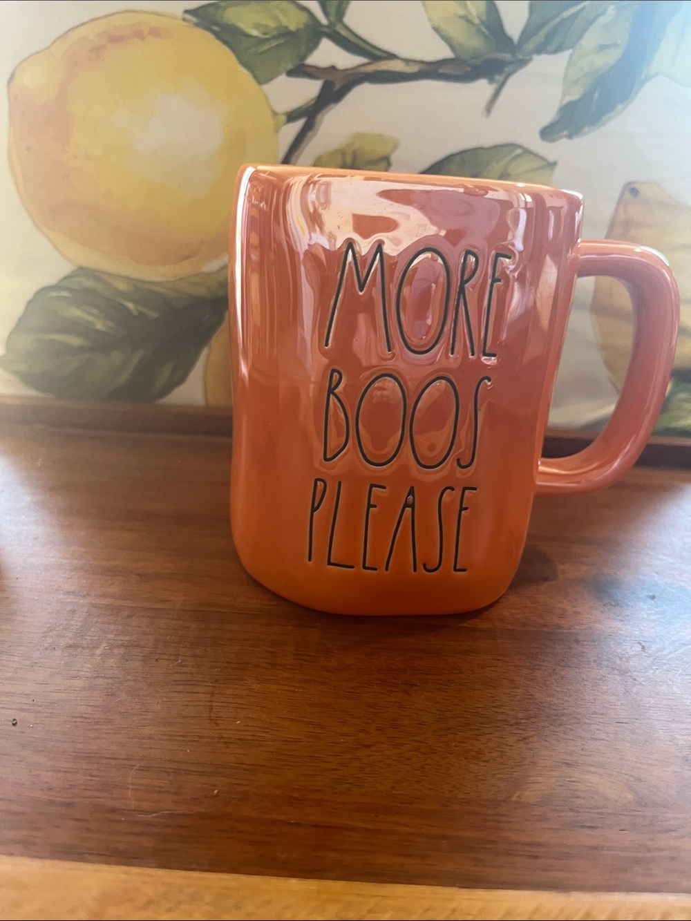 Rae Dunn Orange "More Boos Please" Ceramic Mug